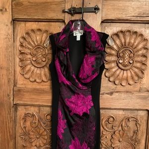 Joseph Ribkoff dress size 4 fuschia and black